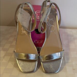 Brand new ladies ankle strap, low heel sandal